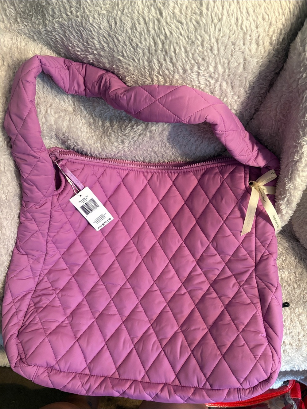 NWT-Vera Bradley Quilted Purple Shoulder Bag – Stylish Everyday Tote